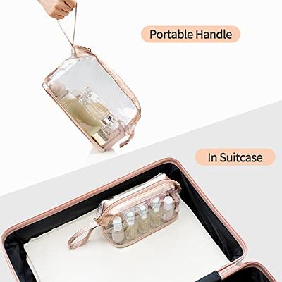 Rose Gold Small Cosmetic Bag,Portable Cute Travel Makeup Bag for Women