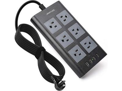 Power Strip Tower Surge Protector BEVA 10ft Flat Plug Desktop Charging  Station 9 AC Outlets 4 USB Ports, 900 Joules, Long Extension Cord for Home