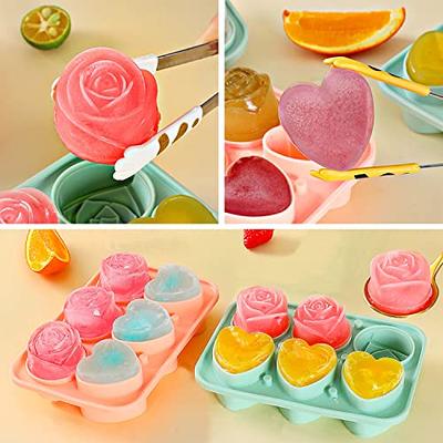 Ice Cube Tray Silicone Rose Ice Mold Diamond Ice Cube Mold Includes Funnel  And Clip