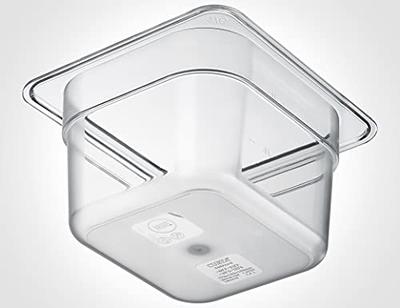 6 Pack 1/6 Size 4'' Deep Clear Food Pans with Lids, Commercial Food Pans  Acrylic Transparent Food Storage Containers, Stackable Plastic Pan with