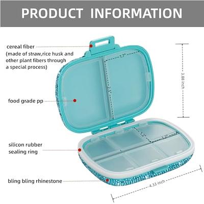 Pill Container Small Pill Box - Travel Pill Organizer Pretty Pill Case for  Purse Daily Pill Holder Pocket Supplement Organizer Cute Vitamin Case Mini