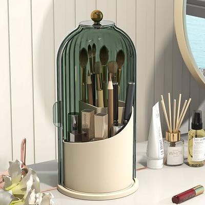 CESTATIVO Makeup Brush Holder, 360° Rotating Makeup Brush Organizer for  Vanity, Cosmetic Brushes Storage with 5 Slots, Pen Holder, Spinning Makeup