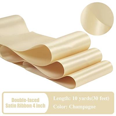 HUIHUANG Gold Ribbon for Gift Wrapping 1-1/2 inch Double-Faced Gold Satin  Silk Ribbon Assortment for Flower Bouquet, Crafts, Bows Making, Christmas