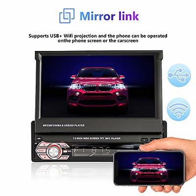 Single Din Apple Carplay Car Stereo 1 Din Touch Screen Car Radio, Rimoody 5  Inch 1 Din Radio with Bluetooth Fm Radio Mirror Link Android Auto Backup