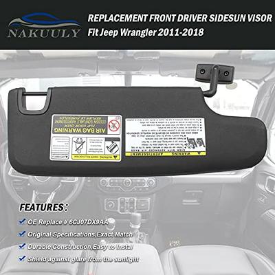 Nakuuly Left Driver Side Sun Visor Black Compatible with Jeep Wrangler JK  2007-2018 Replace 6CJ07DX9AA - Yahoo Shopping