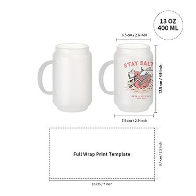 Sublimation Glass Beer Can Frosted White with Bamboo Lid and Glass Straw 13 oz 24 Pack