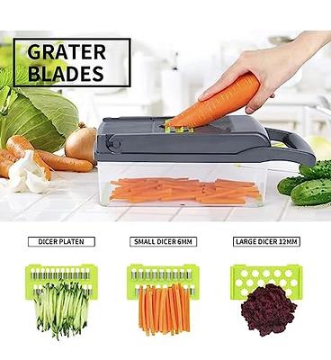 Vegetable Chopper, Pro Onion Chopper, Multifunctional 13 in 1 Food Chopper,  Kitchen Vegetable Slicer Dicer Cutter,Veggie Chopper With 8 Blades,Carrot