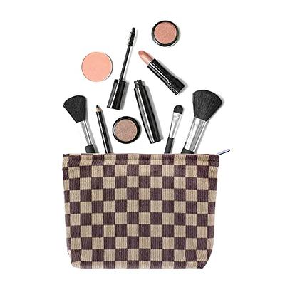  PAZIMIIK Checkered Makeup Bag for Purse Portable