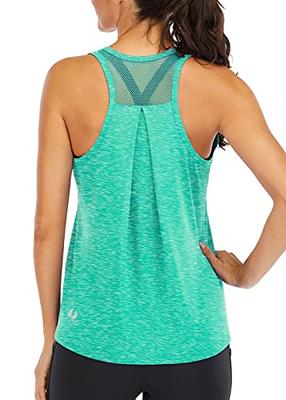 ICTIVE Workout Tops for Women Loose fit Racerback Tank Tops for Women Mesh  Backless Muscle Tank