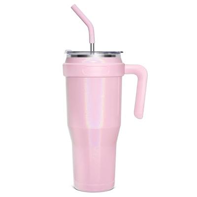 40 oz Tumbler with Handle and Straw, Pink Leak Proof Stainless Steel  Tumbler with 2-in-1 Straw Lid, …See more 40 oz Tumbler with Handle and  Straw