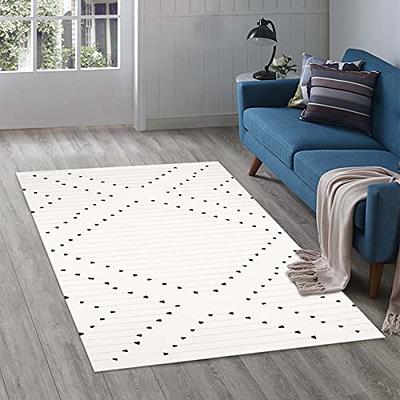 Lahome Boho Geometric Washable Area Rug - 4' X 6' Non-Slip Entryway Rug  Small