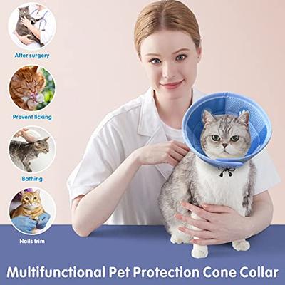 Idepet Adjustable Cat Cone Collar Soft Cute Cats Recovery Collar Protective  Pet E Collar After Surgery Lightweight Elizabethan Collars for Kittens  Puppy(Blue,L) - Yahoo Shopping