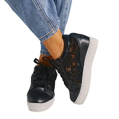 Wedding High Platform Sneakers Shoes, Bridal Lace Sneakers, Lace