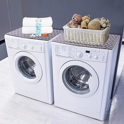 Washer and Dryer Covers Washing Machine Top Cover Dust-Proof Washer And  Dryer Top Covers Anti-Slip Fridge Dust Cover 26In x 35In /65cm x 90cm - Grey