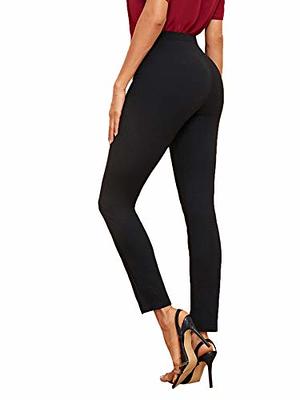 SweatyRocks Women's Elegant Elastic Waist Skinny High Waist Pants