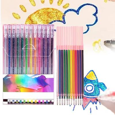 48 Glitter Colored GEL Pens for Coloring Books Kids Crafting