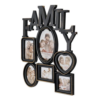 Mainstays Farmhouse 4x6 Family Collage Picture Frame, Holds 4 Photos,  Gray 