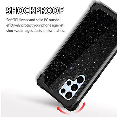 LONTECT for Galaxy S21 FE 5G Case [Not fit S21 5G] Glitter Sparkle Bling 3  in 1 Heavy Duty Hybrid Sturdy High Impact Shockproof Cover Case for Samsung