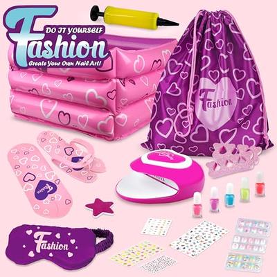 TingingYuli Kids Foot Spa Kit for Girls,Kids Manicure Pedicure Kit for Ages  6, 7, 8