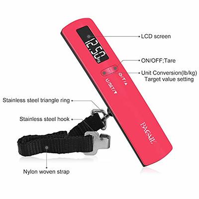 Luggage Scale Travel Inspira Digital Hanging Bag Weight Handheld Scale with  Temperature Function Red 110LB 