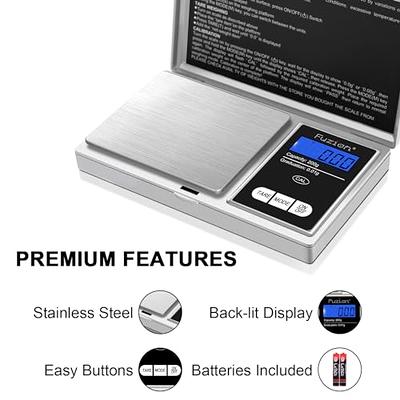 Fuzion Gram Scale 0.1G/1000G, Digital Pocket Scale with 6 Units