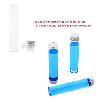 Kanayu 100 Pcs 10ml Plastic Test Tubes with Lids Vial Seal Cap