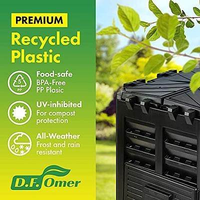 Black PP 80 gal. (300L) Large Garden Outdoor Compost Bin Composter