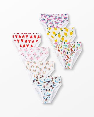 Girls' Print Pack Hipster Underwear in 100% Cotton - Size Little