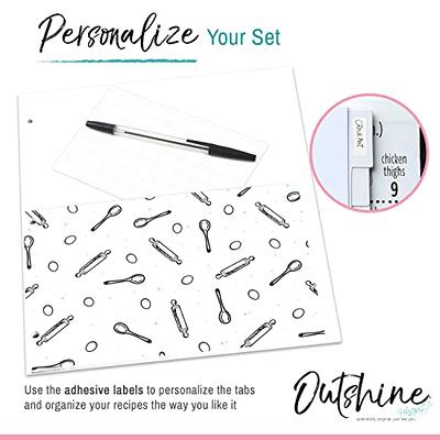 Outshine Premium White Recipe Card Dividers 4x6 with Tabs (Set of 24) |  Recipe Box Dividers Made of Thick Cardstock | Includes 28 Adhesive Labels  and