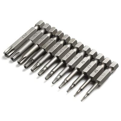 MulWark 14PC Security Torx Bit Set 3 Long Tamper Proof Star Screwdriver  Bit Set 1/4 Hex Shank S2 Steel T4 - T40 Magnetic Impact Driver Drill Bits