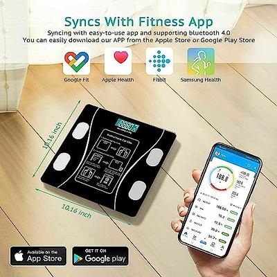 Weight Scale Bluetooth Smart Scales Digital Body Fat Scales with iOS &  Android APP and Body Composition Analysis, Step-on Technology, Tempered  Glass 