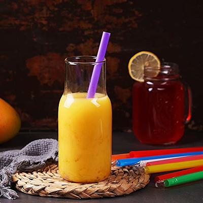 500 Pcs Multi Colors Jumbo Straws Plastic Drinking Boba Straws Individually  Wrapped Disposable Smoothie Wide Straws for Milkshake Bubble Tea, 0.43