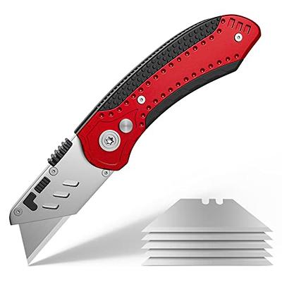 DIYSELF 1 Pack Box Cutter Knife, Soft Grip Handle, Utility Knife  Retractable for Home, Office, School Use, Razor Knife, Box Cutter Heavy  Duty for