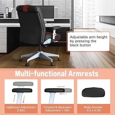 Mid Back Home Office Chair with Soft Armrest and Lumbar Support