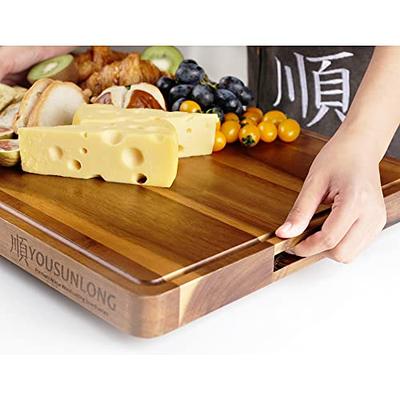 YOUSUNLONG Cutting Board Acacia Wood - 1.5in Thick with Juice