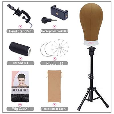 LIYATE Wig Stand Tripod with Head, Wig Head Stand with Mannequin