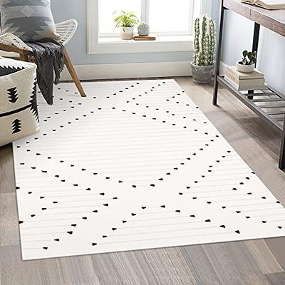 Lahome Boho Geometric Washable Area Rug - 4' X 6' Non-Slip Entryway Rug  Small