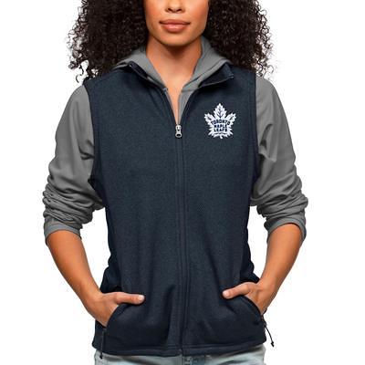 Men's Antigua Black Toronto Maple Leafs Logo Victory Pullover Hoodie