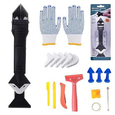 Caulking Tool Kit, Stainless Steel Caulk Remover Caulking Tool Set with Cut  Resistant Gloves, Scraper, Silicone Caulking Tools, 4 in 1 Caulking