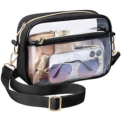  CuteClear 2Pcs 4.5 x 6.5 Small Clear Crossbody Bag Stadium  Approved, Women Clear Purse for Concert, Sport Events, Game Day (gold) :  Sports & Outdoors