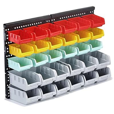 Screw Organizer Wall Mounted Storage Bins - 30pc Small Parts Organizer –