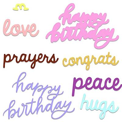 DDOUJOY Words Congratulations Happy Birthday Anniversary Love You Miss You  Get Well Clear Stamps for Card Making Decoration and DIY Scrapbooking