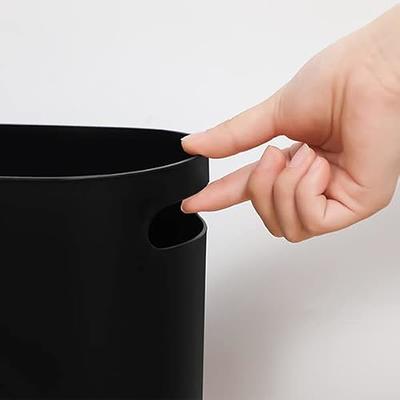 mDesign Plastic Small Trash Can, 1.5 Gallon/5.7-Liter Wastebasket, Narrow  Garbage Bin with Handles for Bathroom, Laundry, Home Office - Holds Waste