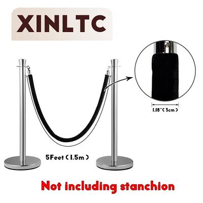 2PCS Stanchion Set Queue Pole Crowd Control Barrier Stanchions and Velvet  Ropes