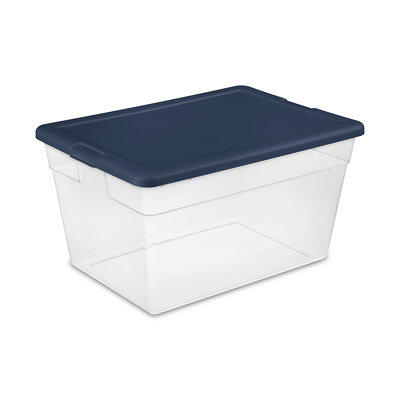 Choice 22 x 15 x 17 Large Stackable Grey Chafer Tote / Storage Box with  Attached Lid