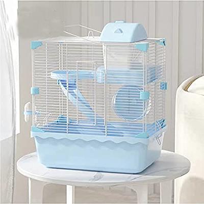 Hamiledyi Portable Hamster Cage 2 Layers Dwarf Hamster Habitat Small Animal  Travel Cage with Exercise Wheel Hamster Enclosure Mouse Cage for Hamsters