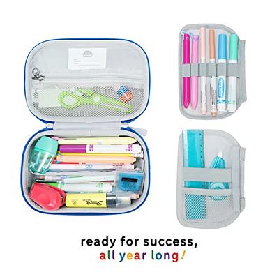 Sooez High Capacity Pencil Pen Case Durable Pencil Bag Pouch Box Organizer Portable Journaling Supplies with Easy Grip Handle & Loop, Asthetic