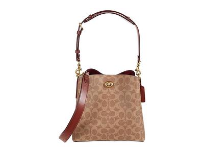 Coach Coated Canvas Signature Willow Shoulder Bag Tan/Rust