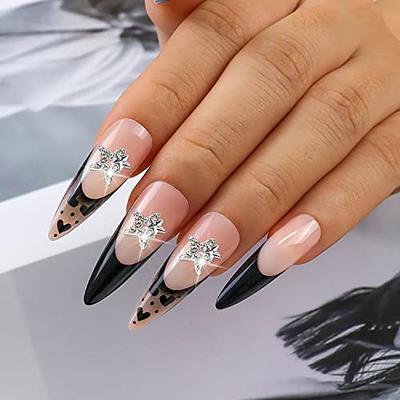 XEAOHESY 30pcs 3D Silver Star Nail Charms for Acrylic Nails Star