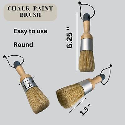 Mister Rui Chalk Wax Paint Brush 3 Pcs, Large Wax Brushes for Chalk Paint, Chalk Paint Brushes for Furniture, Acrylic Paint/Milk Paint, Natural